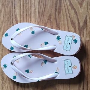 Kate Spade Sandals flip flops size 9 Pink with pineapples